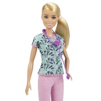 Barbie tienerpop verpleegster meisjes 30 cm blond/roze 3-delig - thumbnail