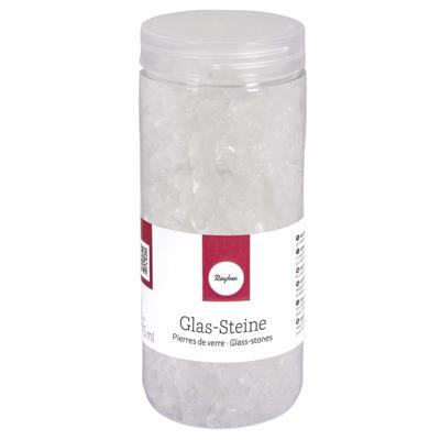 Rayher decoratie steentjes - glas - transparant - 475 ml - bloempotten/vazen
