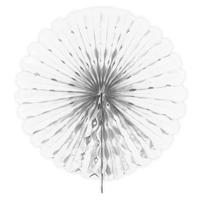 Folat Decoratie waaier - D45 cm - wit - papier - decoratie - feestartikelen