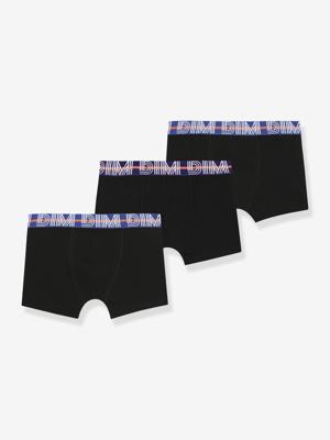Set van 3 boxershorts voor jongens met contrasterende Ecodim-riem zwart