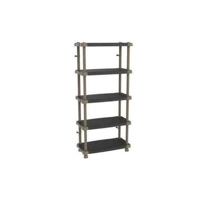 PLASTIKEN Hoge plank 88 cm - 5 laden tweekleurig - Zwart en Taupe