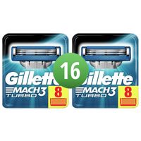 Gillette Combi Scheermesjes Mach3 Turbo 16 mesjes 2x8 - thumbnail