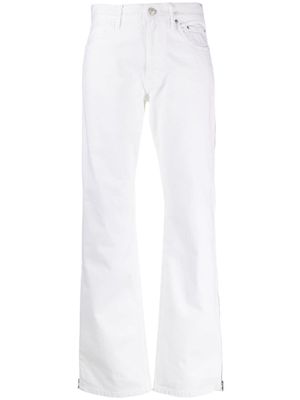 Gauchère jean droit à fermeture zippée - Blanc