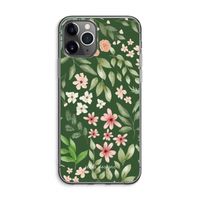 Botanical green sweet flower heaven: iPhone 11 Pro Max Transparant Hoesje