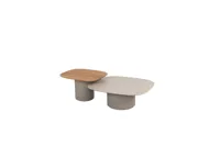 Koffietafel Demi Bruin Grijs 4SO Set 2 stuks Tafel Buiten Tuintafel Salontafel Loungetafel 4 Seasons
