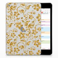Apple iPad Mini 4 | Mini 5 (2019) | Siliconen hoesje | Gouden Bloemen