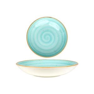 Bonna Diep bord - Aqua - Porselein - 25 cm (1300cc) - set van 6