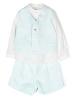 Mimilù ensemble chemise-veston-pantalon en lin - Bleu