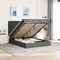 Ottoman bed met matras 140x190cm stof donkergrijs