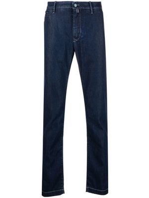 Jacob Cohën jean à patch logo - Bleu