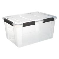 5Five opberg Box met deksel - Protect - 50 liter - 58 x 38 x 32 cm - kunststof - transparant