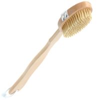 Bad/douche scrub borstel - hout - 43 cm - ophanglus