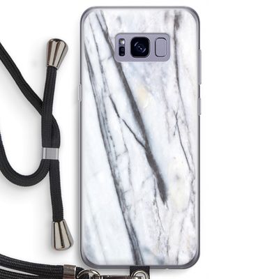 Gestreepte marmer: Samsung Galaxy S8 Transparant Hoesje met koord