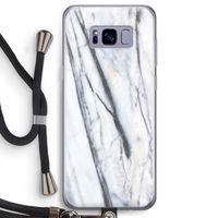 Gestreepte marmer: Samsung Galaxy S8 Transparant Hoesje met koord