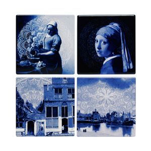 HEINEN - Delfts Blauw - Onderzetters Vermeer Delfts Blauw Set/4