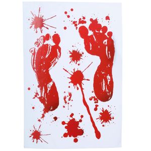 Horror raamstickers bloedspetters - 25 x 35 cm - herbruikbaar - Halloween thema decoratie/versiering