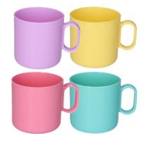 Plasticforte onbreekbare Drinkbekers - kunststof - 320 ml - 8x stuks - kinderen - mix kleuren