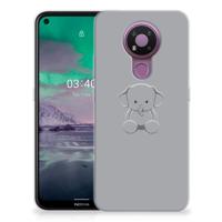 Nokia 3.4 Telefoonhoesje met Naam Grijs Baby Olifant