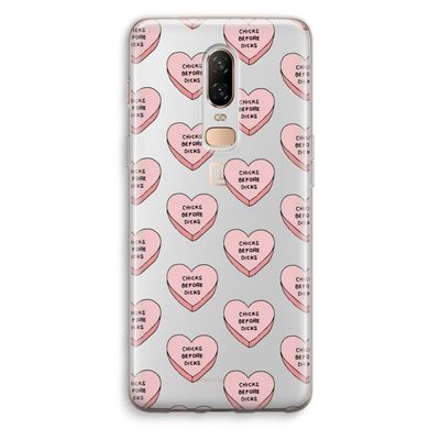 Chicks before dicks: OnePlus 6 Transparant Hoesje