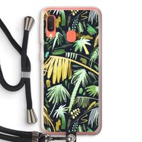 Tropical Palms Dark: Samsung Galaxy A20e Transparant Hoesje met koord