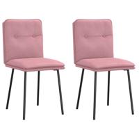 Eetkamerstoelen 2 st fluweel roze