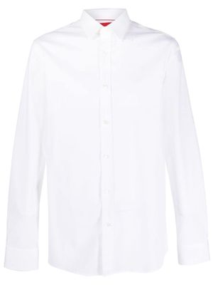 BOSS chemise en coton à coupe droite - Blanc