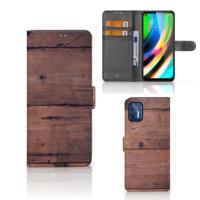 Motorola Moto G9 Plus | Book Style Case | Old Wood
