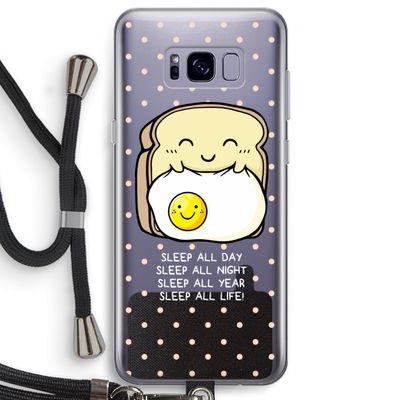Sleep All Day: Samsung Galaxy S8 Plus Transparant Hoesje met koord