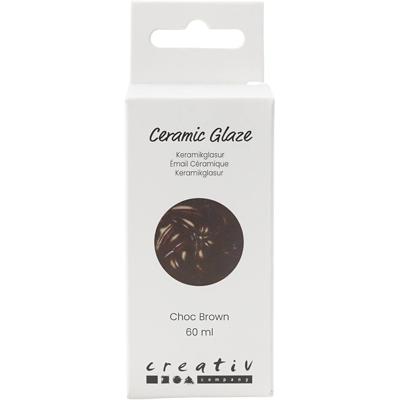 Creativ Company Keramiek glazuur, 984-1101 °c, dekkend, chocolate brown, 60 ml/ 1 fles