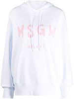 MSGM hoodie en jersey à logo imprimé - Blanc