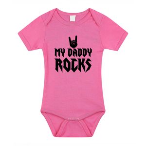 Daddy rocks cadeau baby rompertje roze meisjes