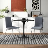 Set van 2 Eetkamerstoelen Gestoffeerde Keukenstoel met Inklapbare Rugleuning en Metalen Frame Ruimtebesparende Accentstoelen