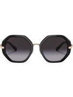 Bvlgari lunettes de soleil teintées à monture ronde - Noir