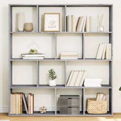 Boekenkast 132x29x141,5 cm bewerkt hout grijs sonoma eiken