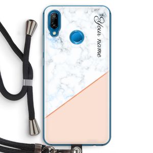 Marmer in stijl: Huawei P20 Lite Transparant Hoesje met koord
