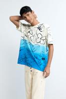 T-shirt met tropische kleurovergang - WHITE - L