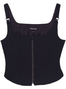 TOM FORD zip-up corset tank top - Noir