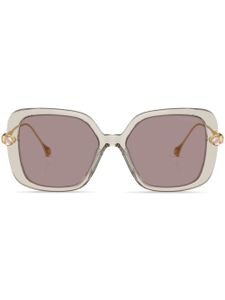 Swarovski lunettes de soleil oversize à détails de cristaux - Marron