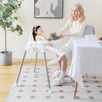 Converteerbare Kinderstoel 4-in-1 Kinderstoel met Afneembaar Dubbel Plateau in 2 Posities 3-Punts Veiligheidsharnas en Voetensteun
