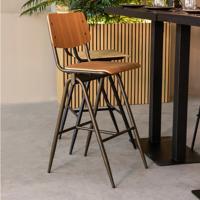 LABEL51 Barkruk Solid - Walnoot - Hout - Zithoogte 86