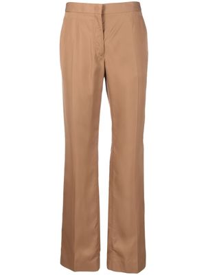 Jil Sander pantalon de tailleur à coupe évasée - Marron