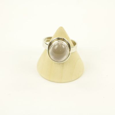 Zilveren Ring met Rozenkwarts Maat 18,5 Verstelbaar - Model 3 (Sterling Zilver 925) Zilveren Ring met Rozenkwarts Maat 18,5 Verstelbaar - Model 3 (Sterling Zilver 925)