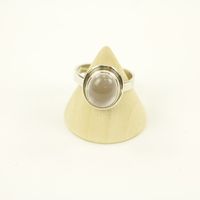 Zilveren Ring met Rozenkwarts Maat 18,5 Verstelbaar - Model 3 (Sterling Zilver 925) - thumbnail