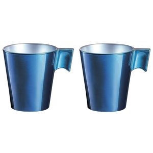 Set van 4x stuks espresso kopjes/bekers donkerblauw 80 ml - Bekers