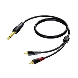 Procab CLA719/1.5 verloopkabel 1x Stereo jack naar 2x RCA 1.5m