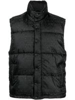 Moschino gilet matelassé à motif monogrammé - Noir