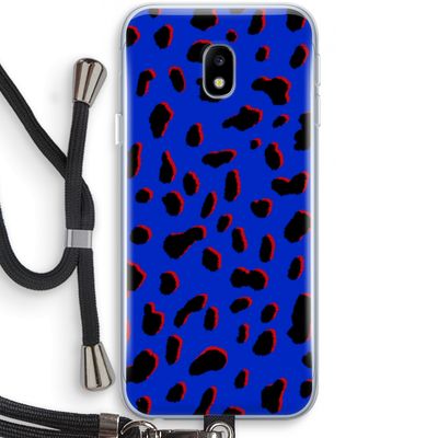 Blue Leopard: Samsung Galaxy J3 (2017) Transparant Hoesje met koord