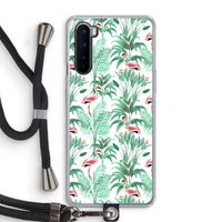 Flamingo bladeren: OnePlus Nord Transparant Hoesje met koord