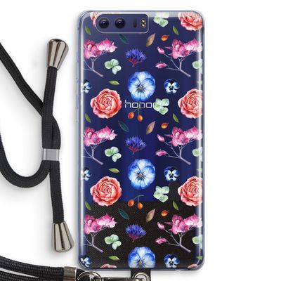 Bloemetjes: Honor 9 Transparant Hoesje met koord