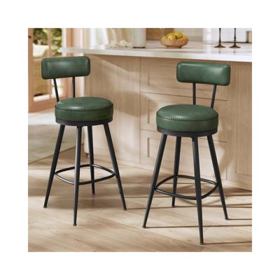 EKHO collectie - barkruk set van 2 gemaakt van kunstleer, Bosgroen / 2